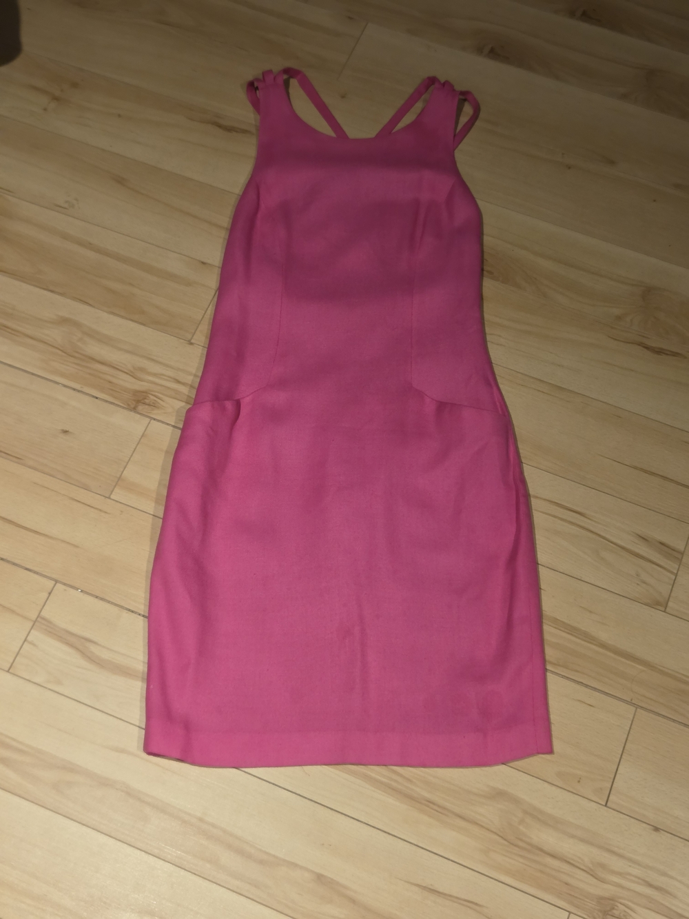 ALFRED SUNG Hot Pink Sleeveless Sheath Mini Dress WITH POCKETS